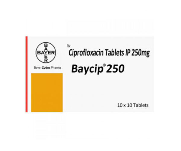 Baycip (Cipro) 250mg 1 box = 100 tabs